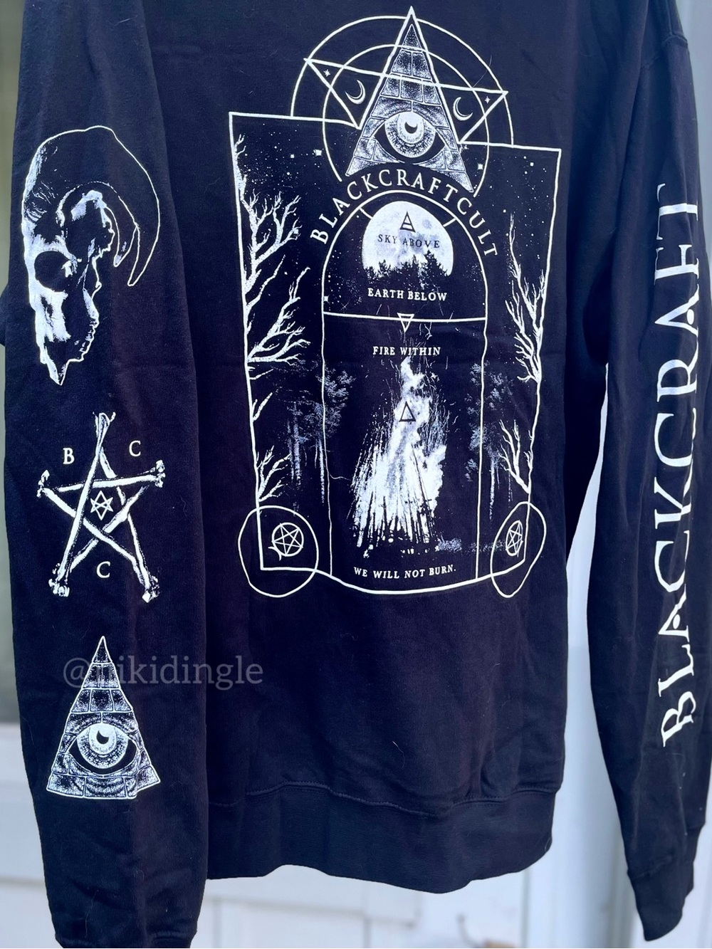 $75 NEW Blackcraft Cult Evil Eye Bonfire Hoodie Zip Sweater Goth Punk Gothic L